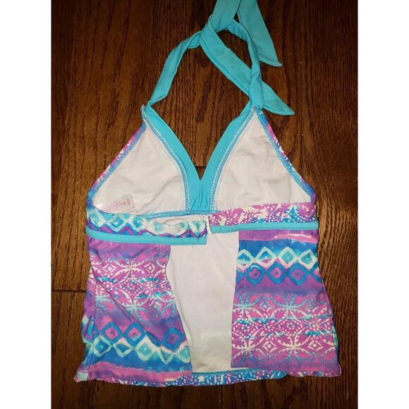Justice Halter Swim Top Size 8 Open Back - Picture 3 of 5